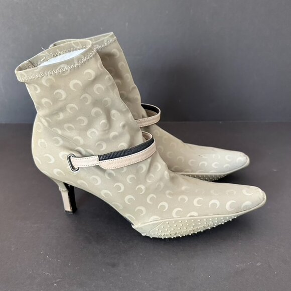 Marine Serre Neutrals Neutral 50 Crescent Moon Reflective Sock Boots Size 41 - Picture 3 of 14